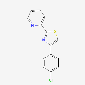 molecular formula C14H9ClN2S B11421247 2-[4-(4-Chlorophenyl)-1,3-thiazol-2-yl]pyridine 