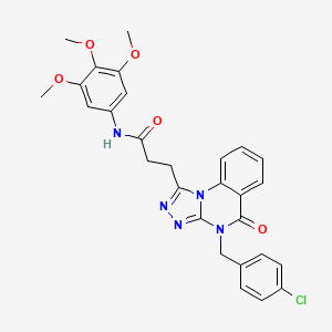 molecular formula C28H26ClN5O5 B11421271 3-(4-(4-chlorobenzyl)-5-oxo-4,5-dihydro-[1,2,4]triazolo[4,3-a]quinazolin-1-yl)-N-(3,4,5-trimethoxyphenyl)propanamide 