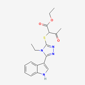 ethyl 2-{[4-ethyl-5-(1H-indol-3-yl)-4H-1,2,4-triazol-3-yl]sulfanyl}-3-oxobutanoate