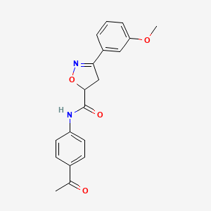 N-(4-acetylphenyl)-3-(3-methoxyphenyl)-4,5-dihydro-1,2-oxazole-5-carboxamide