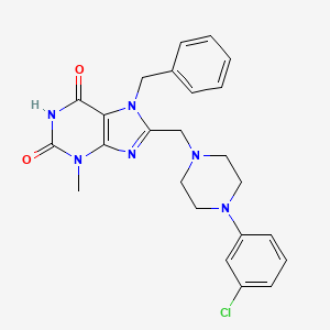 7-Benzyl-8-[[4-(3-chlorophenyl)piperazin-1-yl]methyl]-3-methylpurine-2,6-dione