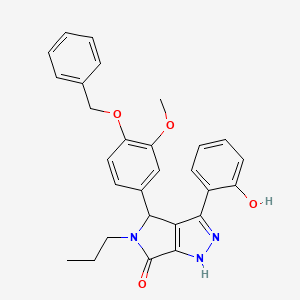 molecular formula C28H27N3O4 B11421300 4-[4-(benzyloxy)-3-methoxyphenyl]-3-(2-hydroxyphenyl)-5-propyl-4,5-dihydropyrrolo[3,4-c]pyrazol-6(1H)-one 