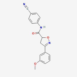 N-(4-cyanophenyl)-3-(3-methoxyphenyl)-4,5-dihydro-1,2-oxazole-5-carboxamide