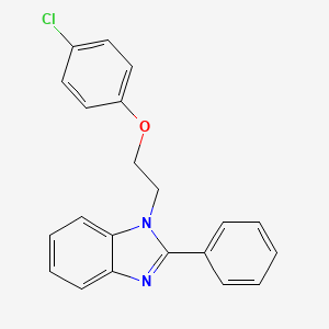 molecular formula C21H17ClN2O B11421325 1-[2-(4-chlorophenoxy)ethyl]-2-phenyl-1H-benzimidazole 