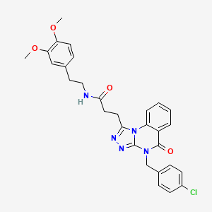 3-(4-(4-chlorobenzyl)-5-oxo-4,5-dihydro-[1,2,4]triazolo[4,3-a]quinazolin-1-yl)-N-(3,4-dimethoxyphenethyl)propanamide