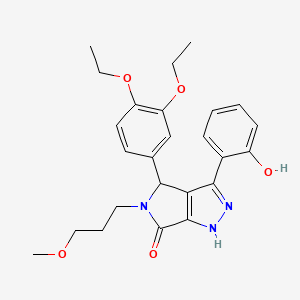 molecular formula C25H29N3O5 B11421341 4-(3,4-diethoxyphenyl)-3-(2-hydroxyphenyl)-5-(3-methoxypropyl)-4,5-dihydropyrrolo[3,4-c]pyrazol-6(1H)-one 