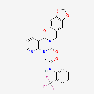 2-{3-[(2H-1,3-benzodioxol-5-yl)methyl]-2,4-dioxo-1H,2H,3H,4H-pyrido[2,3-d]pyrimidin-1-yl}-N-[2-(trifluoromethyl)phenyl]acetamide