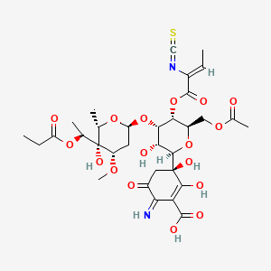 (3S)-3-[(2R,3R,4S,5R,6R)-6-(acetyloxymethyl)-3-hydroxy-4-[(2R,4S,5S,6S)-5-hydroxy-4-methoxy-6-methyl-5-[(1S)-1-propanoyloxyethyl]oxan-2-yl]oxy-5-[(Z)-2-isothiocyanatobut-2-enoyl]oxyoxan-2-yl]-2,3-dihydroxy-6-imino-5-oxocyclohexene-1-carboxylic acid
