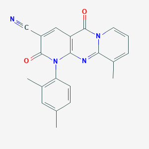 7-(2,4-dimethylphenyl)-11-methyl-2,6-dioxo-1,7,9-triazatricyclo[8.4.0.03,8]tetradeca-3(8),4,9,11,13-pentaene-5-carbonitrile