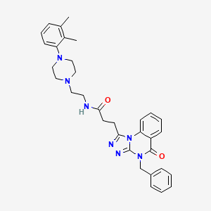 molecular formula C33H37N7O2 B11421408 3-(4-benzyl-5-oxo-4,5-dihydro-[1,2,4]triazolo[4,3-a]quinazolin-1-yl)-N-(2-(4-(2,3-dimethylphenyl)piperazin-1-yl)ethyl)propanamide 