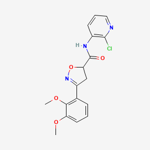 molecular formula C17H16ClN3O4 B11421424 N-(2-chloropyridin-3-yl)-3-(2,3-dimethoxyphenyl)-4,5-dihydro-1,2-oxazole-5-carboxamide 