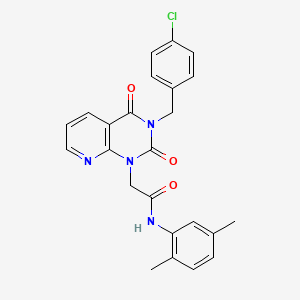 molecular formula C24H21ClN4O3 B11421458 2-{3-[(4-chlorophenyl)methyl]-2,4-dioxo-1H,2H,3H,4H-pyrido[2,3-d]pyrimidin-1-yl}-N-(2,5-dimethylphenyl)acetamide 