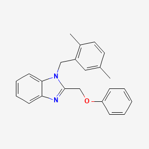 molecular formula C23H22N2O B11421461 1H-1,3-Benzimidazole, 1-[(2,5-dimethylphenyl)methyl]-2-(phenoxymethyl)- 