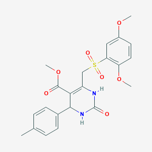 molecular formula C22H24N2O7S B11421478 Methyl 6-(((2,5-dimethoxyphenyl)sulfonyl)methyl)-2-oxo-4-(p-tolyl)-1,2,3,4-tetrahydropyrimidine-5-carboxylate 