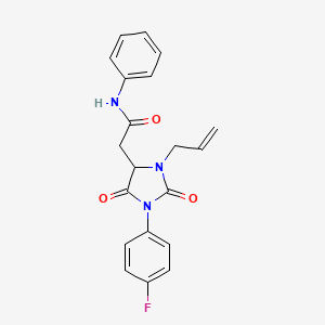 molecular formula C20H18FN3O3 B11421489 2-[1-(4-fluorophenyl)-2,5-dioxo-3-(prop-2-en-1-yl)imidazolidin-4-yl]-N-phenylacetamide 