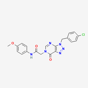 molecular formula C20H17ClN6O3 B11421491 2-[3-(4-chlorobenzyl)-7-oxo-3,7-dihydro-6H-[1,2,3]triazolo[4,5-d]pyrimidin-6-yl]-N-(4-methoxyphenyl)acetamide 