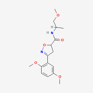 3-(2,5-dimethoxyphenyl)-N-(1-methoxypropan-2-yl)-4,5-dihydro-1,2-oxazole-5-carboxamide