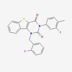 molecular formula C24H16F2N2O2S B11421518 1-(2-fluorobenzyl)-3-(3-fluoro-4-methylphenyl)[1]benzothieno[3,2-d]pyrimidine-2,4(1H,3H)-dione 