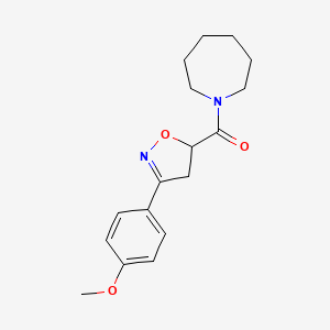 Azepan-1-yl[3-(4-methoxyphenyl)-4,5-dihydro-1,2-oxazol-5-yl]methanone