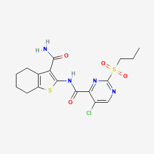 N-(3-carbamoyl-4,5,6,7-tetrahydro-1-benzothiophen-2-yl)-5-chloro-2-(propylsulfonyl)pyrimidine-4-carboxamide