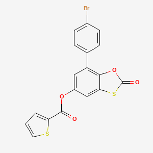 molecular formula C18H9BrO4S2 B11421559 7-(4-Bromophenyl)-2-oxo-1,3-benzoxathiol-5-yl thiophene-2-carboxylate 