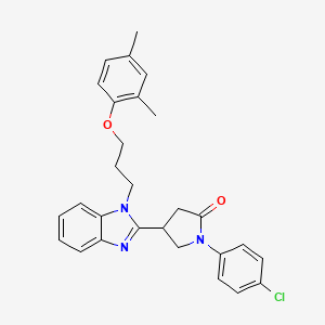 1-(4-chlorophenyl)-4-{1-[3-(2,4-dimethylphenoxy)propyl]-1H-benzimidazol-2-yl}pyrrolidin-2-one