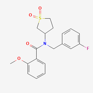 molecular formula C19H20FNO4S B11421593 N-(1,1-dioxidotetrahydrothiophen-3-yl)-N-(3-fluorobenzyl)-2-methoxybenzamide 