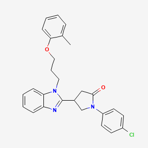 1-(4-chlorophenyl)-4-{1-[3-(2-methylphenoxy)propyl]-1H-benzimidazol-2-yl}pyrrolidin-2-one