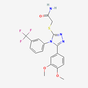 2-({5-(3,4-dimethoxyphenyl)-4-[3-(trifluoromethyl)phenyl]-4H-1,2,4-triazol-3-yl}sulfanyl)acetamide