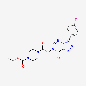 molecular formula C19H20FN7O4 B11421621 ethyl 4-(2-(3-(4-fluorophenyl)-7-oxo-3H-[1,2,3]triazolo[4,5-d]pyrimidin-6(7H)-yl)acetyl)piperazine-1-carboxylate 