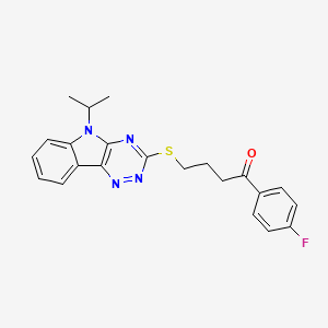 1-(4-fluorophenyl)-4-{[5-(propan-2-yl)-5H-[1,2,4]triazino[5,6-b]indol-3-yl]sulfanyl}butan-1-one