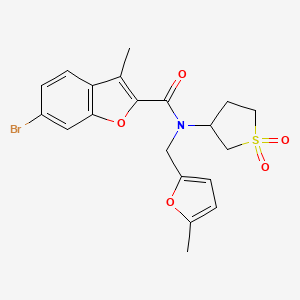 molecular formula C20H20BrNO5S B11421656 6-bromo-N-(1,1-dioxidotetrahydrothiophen-3-yl)-3-methyl-N-[(5-methylfuran-2-yl)methyl]-1-benzofuran-2-carboxamide 