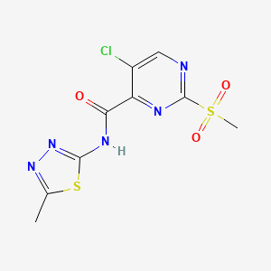 molecular formula C9H8ClN5O3S2 B11421668 5-chloro-2-(methylsulfonyl)-N-(5-methyl-1,3,4-thiadiazol-2-yl)pyrimidine-4-carboxamide 