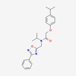 molecular formula C23H27N3O3 B11421681 N-[(3-phenyl-1,2,4-oxadiazol-5-yl)methyl]-N-(propan-2-yl)-2-[4-(propan-2-yl)phenoxy]acetamide 