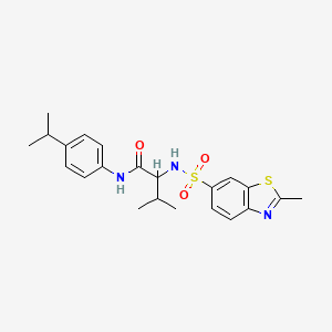 molecular formula C22H27N3O3S2 B11421688 3-Methyl-2-(2-methyl-1,3-benzothiazole-6-sulfonamido)-N-[4-(propan-2-YL)phenyl]butanamide 