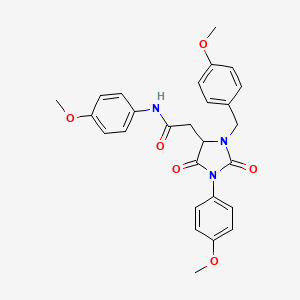 2-[3-(4-methoxybenzyl)-1-(4-methoxyphenyl)-2,5-dioxoimidazolidin-4-yl]-N-(4-methoxyphenyl)acetamide