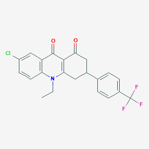 B114217 7-chloro-10-ethyl-3-[4-(trifluoromethyl)phenyl]-3,4-dihydro-2H-acridine-1,9-dione CAS No. 144128-99-4