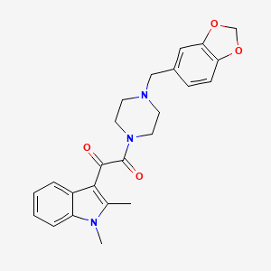 1-(4-(benzo[d][1,3]dioxol-5-ylmethyl)piperazin-1-yl)-2-(1,2-dimethyl-1H-indol-3-yl)ethane-1,2-dione