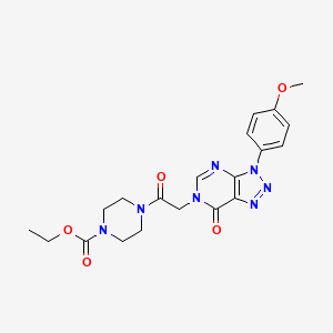 molecular formula C20H23N7O5 B11421729 ethyl 4-(2-(3-(4-methoxyphenyl)-7-oxo-3H-[1,2,3]triazolo[4,5-d]pyrimidin-6(7H)-yl)acetyl)piperazine-1-carboxylate 