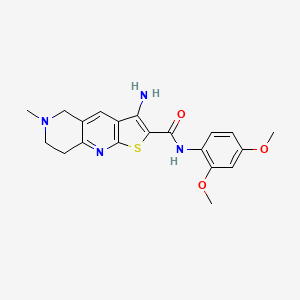 molecular formula C20H22N4O3S B11421741 3-amino-N-(2,4-dimethoxyphenyl)-6-methyl-5,6,7,8-tetrahydrothieno[2,3-b][1,6]naphthyridine-2-carboxamide 