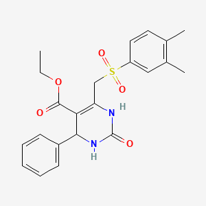 molecular formula C22H24N2O5S B11421745 Ethyl 6-[(3,4-dimethylbenzenesulfonyl)methyl]-2-oxo-4-phenyl-1,2,3,4-tetrahydropyrimidine-5-carboxylate 