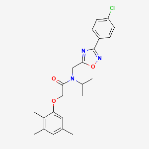 molecular formula C23H26ClN3O3 B11421746 N-{[3-(4-chlorophenyl)-1,2,4-oxadiazol-5-yl]methyl}-N-(propan-2-yl)-2-(2,3,5-trimethylphenoxy)acetamide 