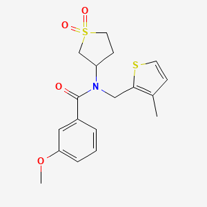 molecular formula C18H21NO4S2 B11421790 N-(1,1-dioxidotetrahydrothiophen-3-yl)-3-methoxy-N-[(3-methylthiophen-2-yl)methyl]benzamide 