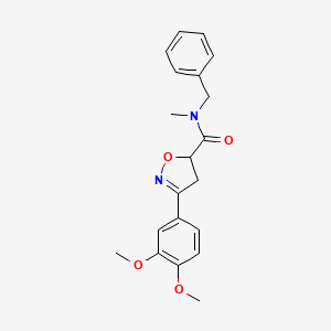 molecular formula C20H22N2O4 B11421802 N-benzyl-3-(3,4-dimethoxyphenyl)-N-methyl-4,5-dihydro-1,2-oxazole-5-carboxamide 