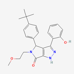 molecular formula C24H27N3O3 B11421805 4-(4-tert-butylphenyl)-3-(2-hydroxyphenyl)-5-(2-methoxyethyl)-4,5-dihydropyrrolo[3,4-c]pyrazol-6(1H)-one 