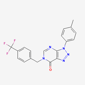 molecular formula C19H14F3N5O B11421812 3-(p-tolyl)-6-(4-(trifluoromethyl)benzyl)-3H-[1,2,3]triazolo[4,5-d]pyrimidin-7(6H)-one 