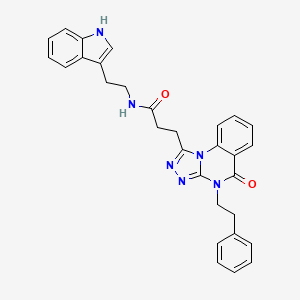 molecular formula C30H28N6O2 B11421816 N-[2-(1H-indol-3-yl)ethyl]-3-[5-oxo-4-(2-phenylethyl)-4H,5H-[1,2,4]triazolo[4,3-a]quinazolin-1-yl]propanamide 