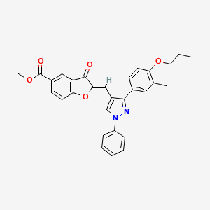 methyl (2Z)-2-{[3-(3-methyl-4-propoxyphenyl)-1-phenyl-1H-pyrazol-4-yl]methylidene}-3-oxo-2,3-dihydro-1-benzofuran-5-carboxylate