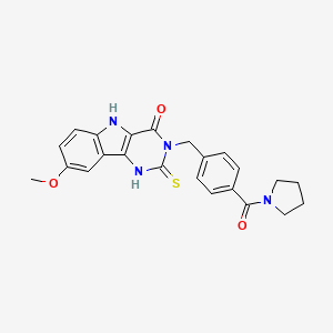 8-methoxy-3-[4-(pyrrolidin-1-ylcarbonyl)benzyl]-2-thioxo-1,2,3,5-tetrahydro-4H-pyrimido[5,4-b]indol-4-one