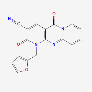 7-(furan-2-ylmethyl)-2,6-dioxo-1,7,9-triazatricyclo[8.4.0.03,8]tetradeca-3(8),4,9,11,13-pentaene-5-carbonitrile